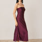 Strapless Satin Midi Dress