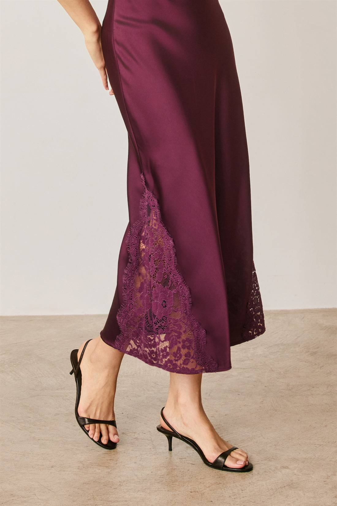 Strapless Satin Midi Dress