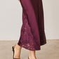 Satin Strapless Lace Hem Midi Dress