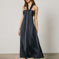 Satin Twist Front Halter Maxi Dress