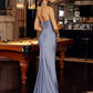 Fitted Jersey Halter Neckline Prom Dress