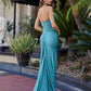 Fitted Jersey Halter Neckline Prom Dress