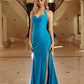 Fitted Jersey Halter Neckline Prom Dress