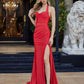 Fitted Jersey Halter Neckline Prom Dress