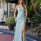 Fitted Jersey Halter Neckline Prom Dress