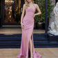 Fitted Jersey Halter Neckline Prom Dress