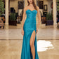 Strapless Shiny Stretch Satin Prom Dress