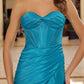 Strapless Shiny Stretch Satin Prom Dress