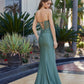 Strapless Shiny Stretch Satin Prom Dress