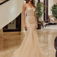 Trumpet Tulle Prom Dress with Semi Sweetheart Neckline