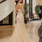 Trumpet Tulle Prom Dress with Semi Sweetheart Neckline