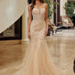 Trumpet Tulle Prom Dress with Semi Sweetheart Neckline