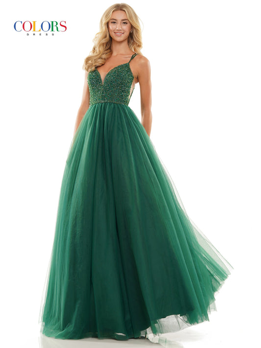 2382 COLORS Dress - EMERALD-999 FORMAL - PROM-FORMAL SOCIETY