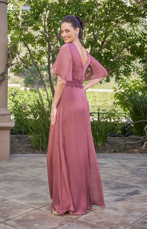 Charming Jade Tiffany Chiffon A-line Gown  - K258008