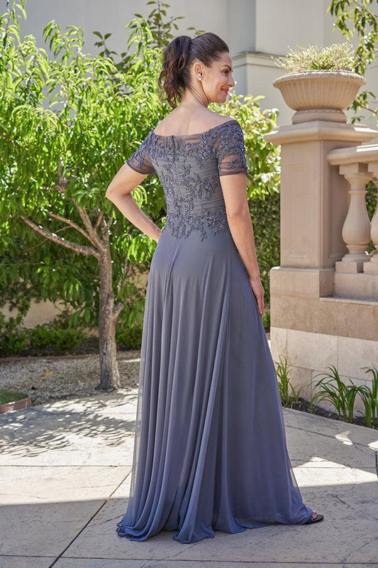 Darling Stretch Illusion and Embroidery Lace A-line Gown - K258016-999 FORMAL - MOB-FORMAL SOCIETY